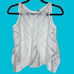 Free People Women’s Geometric Cut Out White Tank Top Size XS